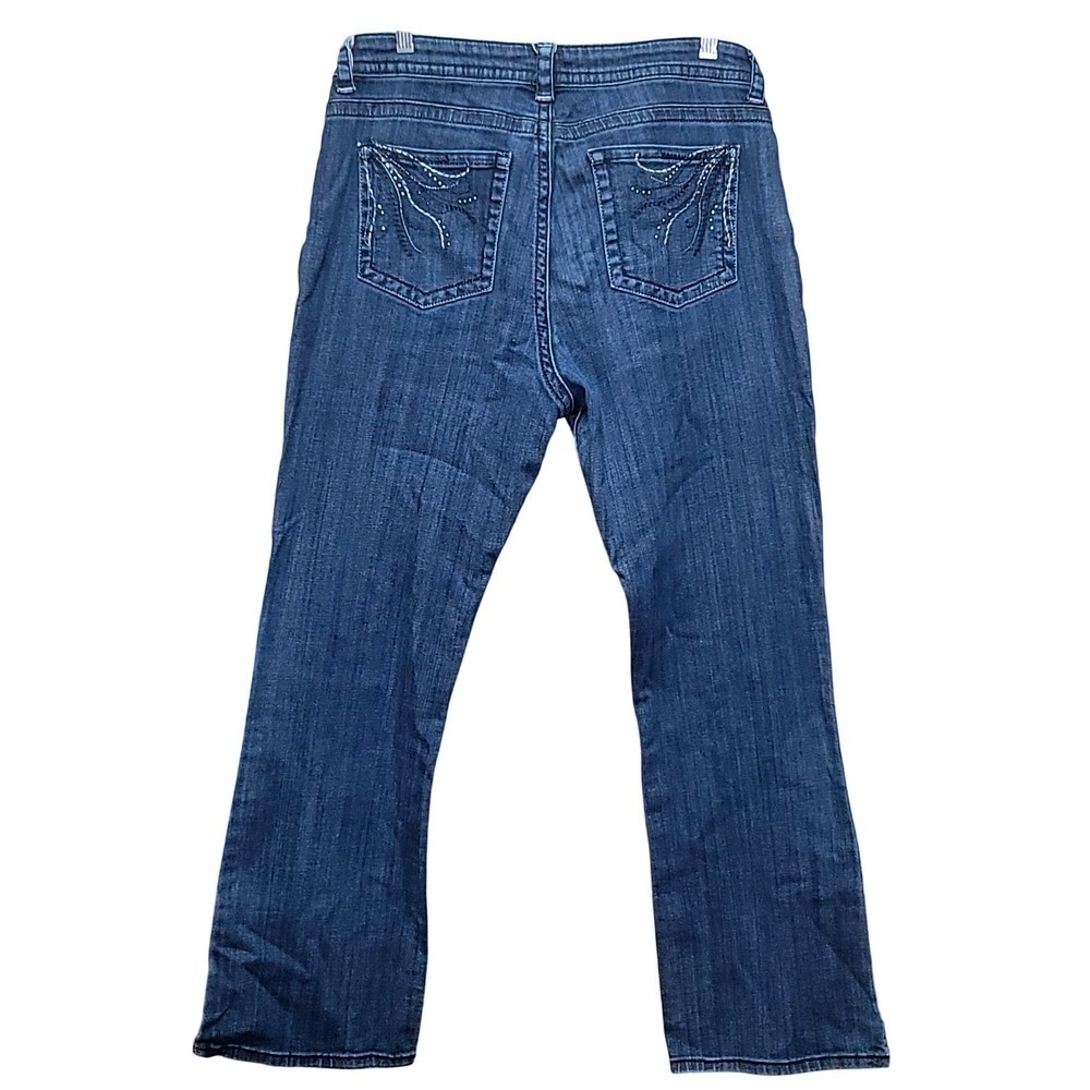 Lee Slender Secret Boot Cut Jeans 16‎ Short Embellished Rock Alternative Grunge - Picture 2 of 9